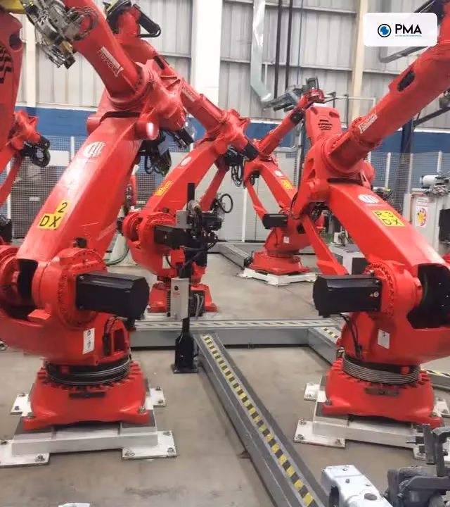 Linha robotizada de solda a ponto