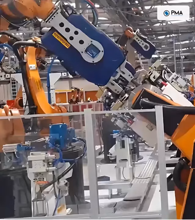 Linha automotiva de solda a ponto